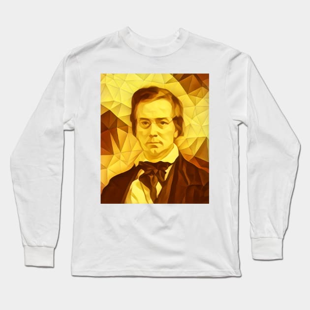 George Perkins Marsh Golden Portrait | George Perkins Marsh Artwork 11 Long Sleeve T-Shirt by JustLit